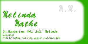 melinda mathe business card